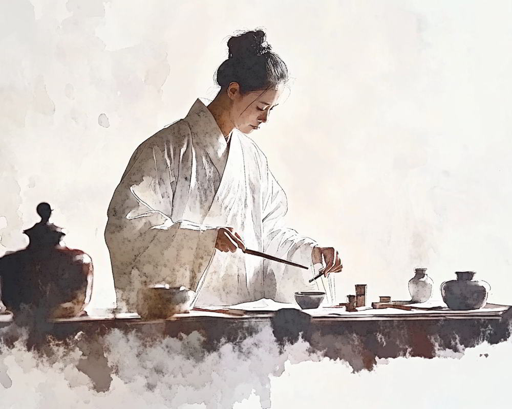 knight382974_watercolor_painting_minimalist_style_demonstrating_0dda6a38-9eb6-4000-9503-57493e7264e6_1000800 歷史上中醫界的醫道聖賢